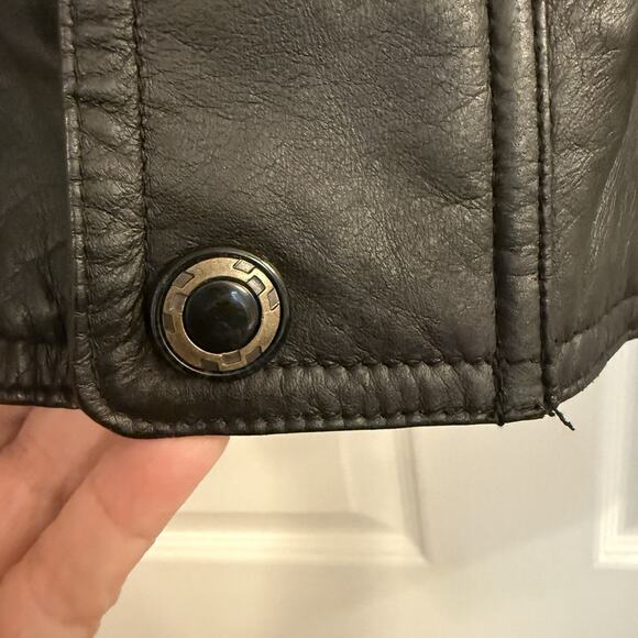 Vtg Members Only Genuine Leather Jacket Men XL Brown Moto Bomber Full Zip EUC - Picture 3 of 15